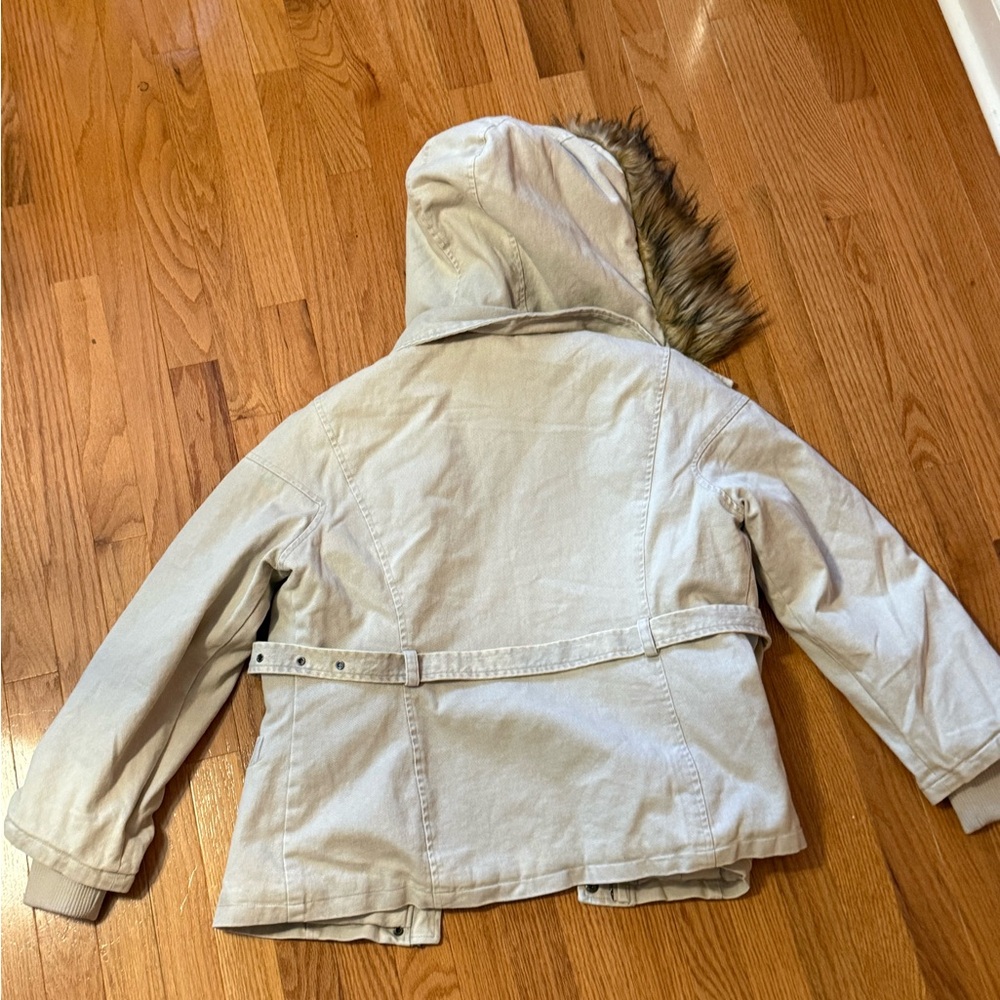 Stylish y2k jacket fur in hooded edge